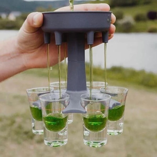 6 Shot Glas Dispenser Holder Øl Drikke Dispenser Shot Festgaver Bartilbehør blue
