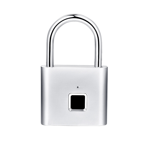 USB uppladdningsbart dörrlås Fingeravtryck Smart hänglås black 46*76*13mm