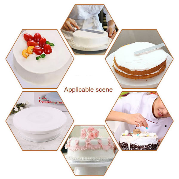 Køkken Kagebord Roterende DIY Form Bageværktøj white 28*23.5*7cm