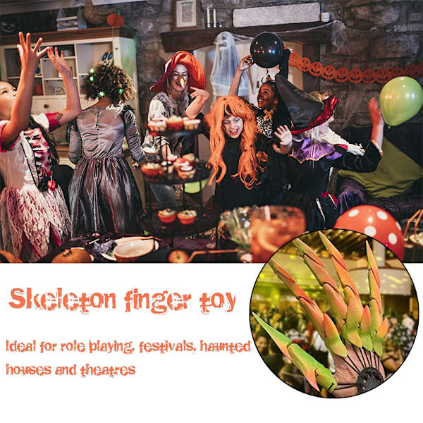 Halloween artikulerede fingre Creative Funny Finger Ghost Claw red,green,yellow left