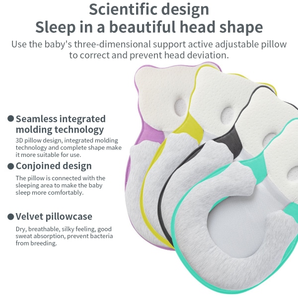 Shaping Pillow Nyfödda Anti-biased Head Sleep Positioning Pad gray 56*37*8cm