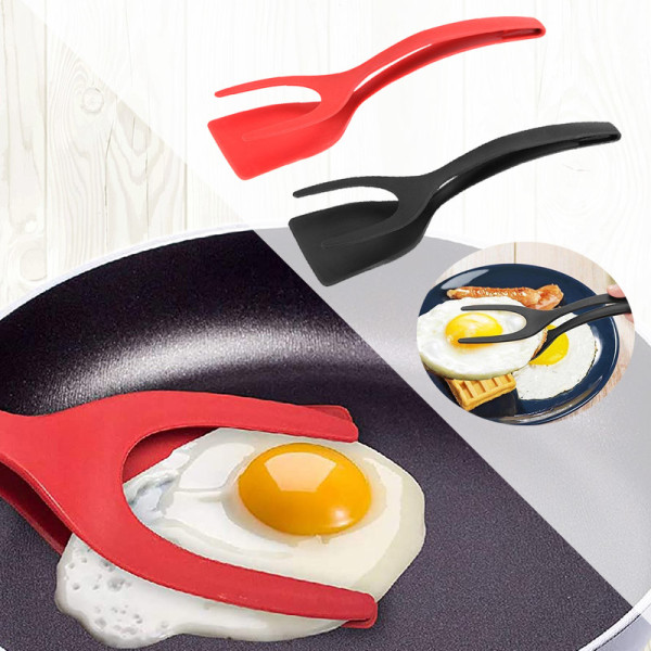 2 i 1 multifunktions køkkenredskab non-stick klemmestang red 30.5x8.5cm