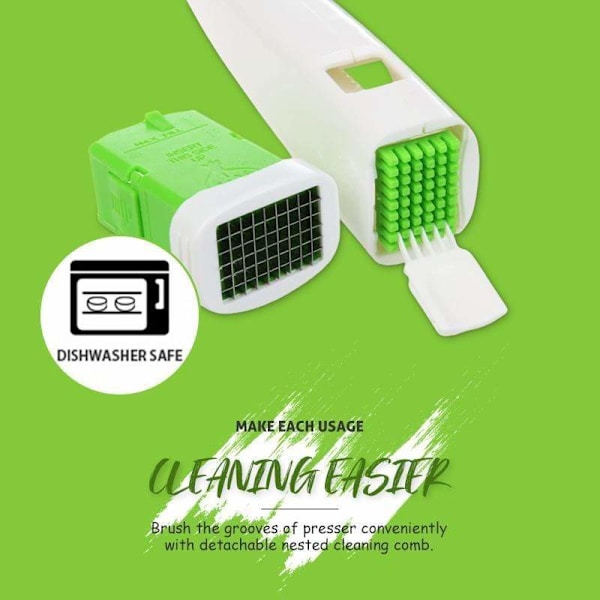 Multifunktion hvidløgspresser terningværktøj i rustfrit stål white+green 17.5*7.3*4.9cm