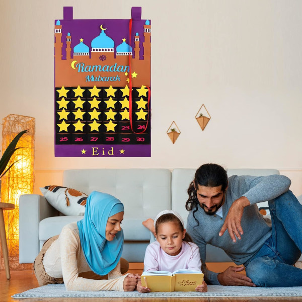 Ramadan Countdown Kalender Vägghängande för barn