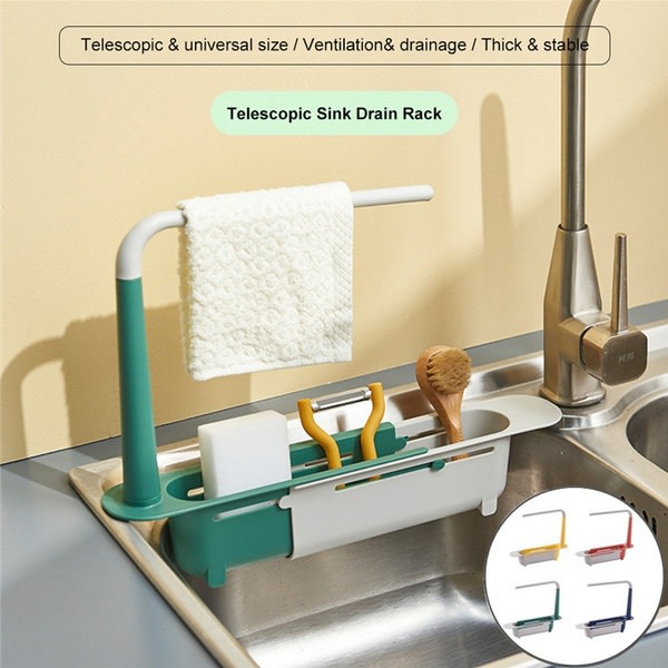 Opbevaringsstativ til køkkenvask teleskopisk vaskstativ green