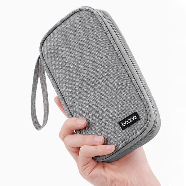 Elektronisk datakabel mini förvaringsväska multifunktionell resa gray single layer