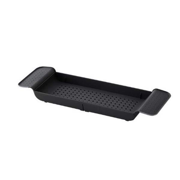 Badekarhylde Udtrækkelig Badeværelse badekar bakke Bruser Caddy Bath Rack black 55*17*5cm