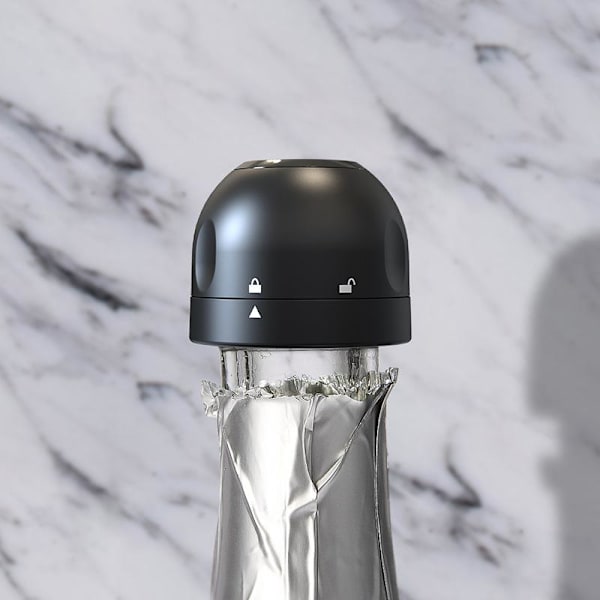 Silikonförseglad propp Wine Champagne Bottles Sealer Cap black 1pc