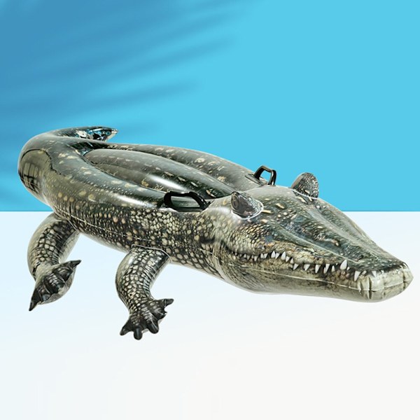 Oppustelig Alligator Seat Ride Svømmering Krokodille Float Pool Strandfest Vandforsyninger green