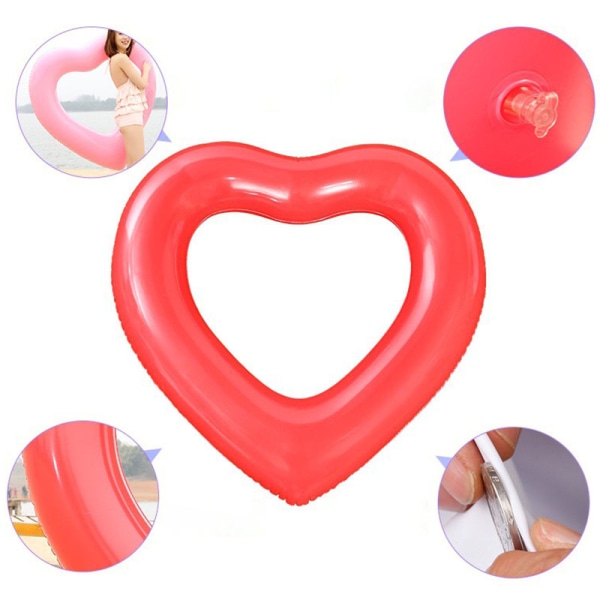 Hot Oppustelig Sweet Heart Svømmeringe Float Madras pink diameter 90cm