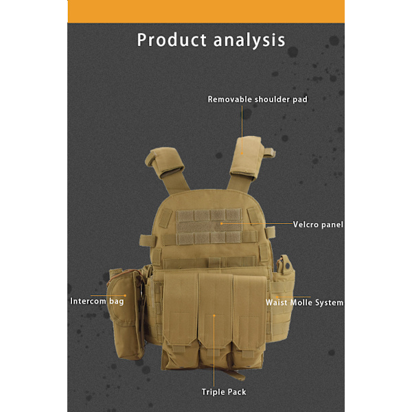 Metsästyslevyn kantaja Nylon Pussi Gear Tactical Vest tan