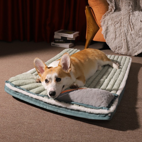 Hot Pet Pet Mat Vadderad kudde Dog Bed Madrass Avtagbar khaki large