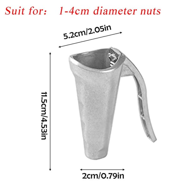 Nötter Cracker Clip Tool Valnötsöppnartång för att öppna valnötter Gadget silver