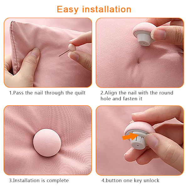 Fastener Clip Anti-Slip tæppespænder Fixator Grippere white 8pcs