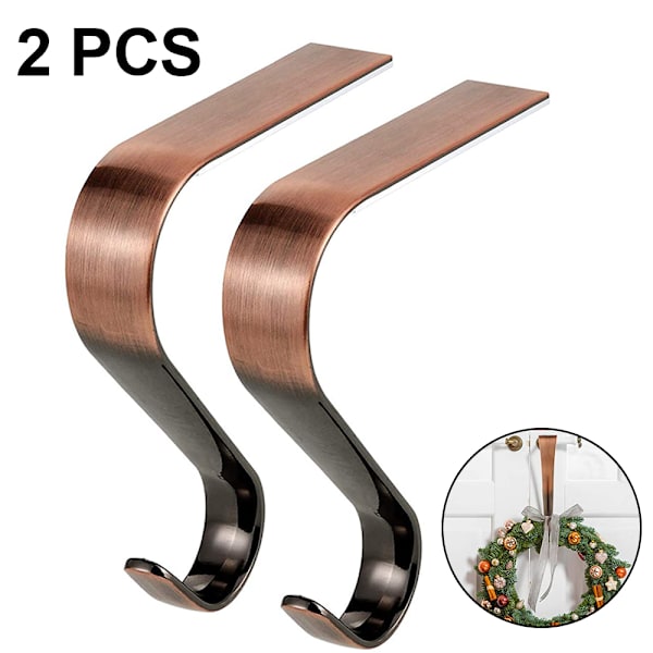 Julstrumpa Hållare Metall Öppen spis Strumpkrok Red bronze