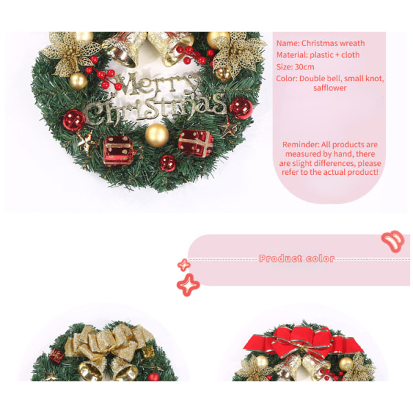 Krans Hot Salg Julepynt Lille Kransvindue Four Flowers 30cm