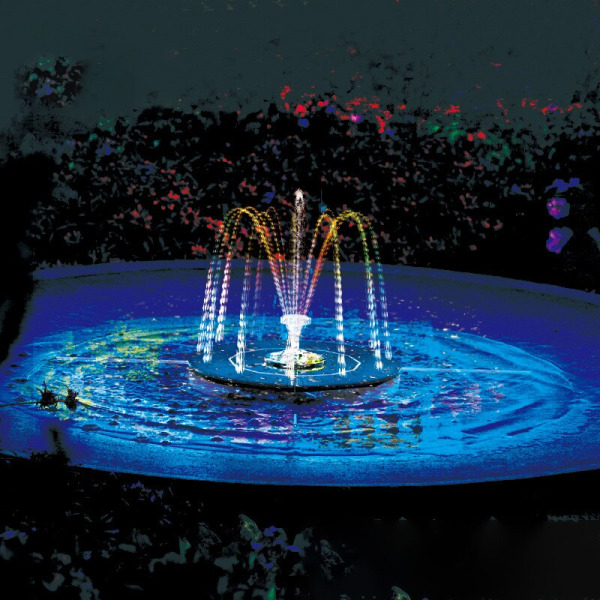 Solar Powered Fountain Flydende Vandfald Vandpumpe Led 16CM LED