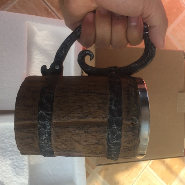 Rustfrit stål Resin 3D Cup 600ml