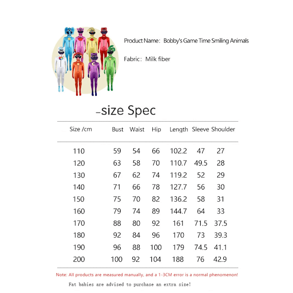 Cosplay Smiling Critters Clothes,Picky Piggy,,iptv spanien Jumpsuit Halloween Carnival Party Dress Up Dräkt For Barn Vuxna Bubba Bubbaphant 130