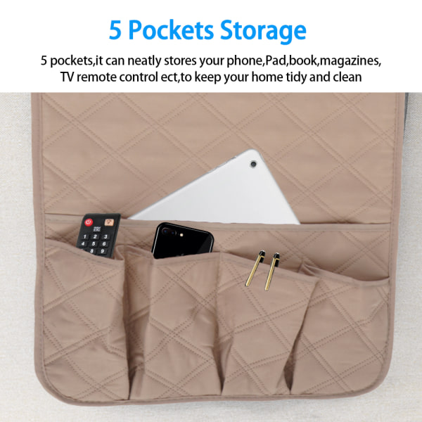 5 tasku sohvan organizer coffee color
