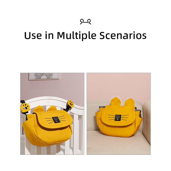 Stor kapacitet Mommy Travel Maternity Universal Barnvagnsväskor yellow 43*24*15cm