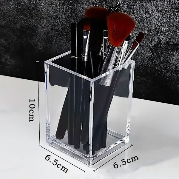 Säilytyslaatikko Akryyli kulmakynäpidike Harjasäiliöt transparent 6.5*6.5*10cm