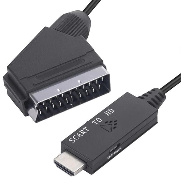 Kabel til SCART til HDMI-omvandlar DVD HD-TV-videoadapterkabel