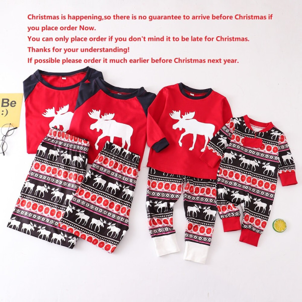 Perheen joulupyjamasetti Set Aikuiset Lapset Tytöt Poika Äiti Yöpuvut Äiti Tytär Vaatteet Papa-3XL