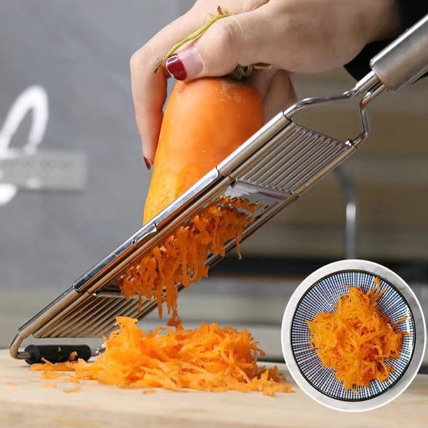 Multi Cutter, bærbar manuel grøntsagsskæremaskine i rustfrit stål silver 3 blades
