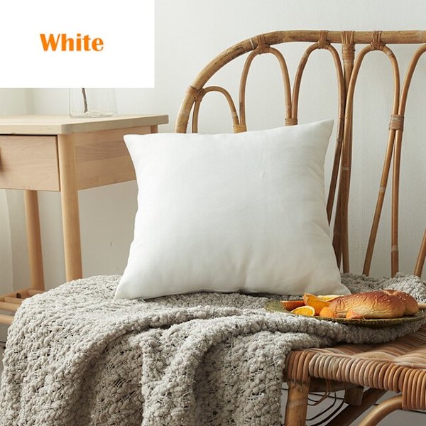 Solid vandtæt pudebetræk Enkel ren farve farvet polyester pudebetræk Vandtæt dekorativ pudebetræk til sofa White 45X45CM