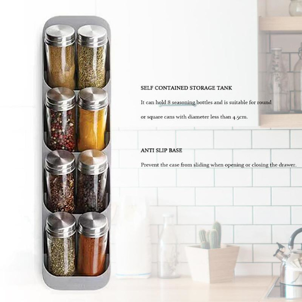 Kryddor Flaska Förvaring Kök 8 Grid 1pc