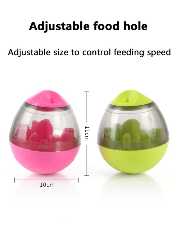 Interaktiv hundkattleksak behandla boll husdjur foder skål pink 10*10*12cm