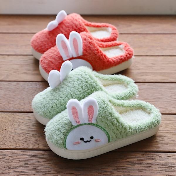 Nye Hjemmesko Til Hjem Til Børn Drenge Piger Efterår Vinter Hjem Furry Søde Flip Flops red 24-25(16cm)