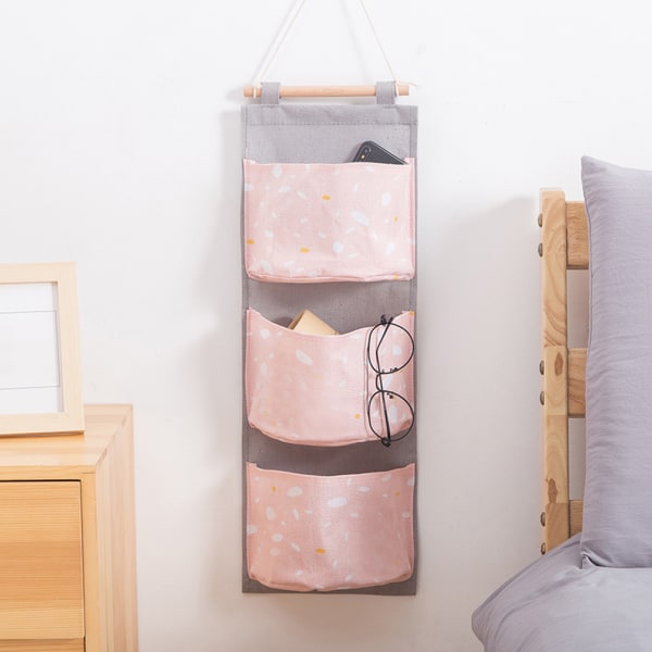 3-lommet Oxford stof garderobe hængende diverse opbevaringstasker gray 54*19*14cm