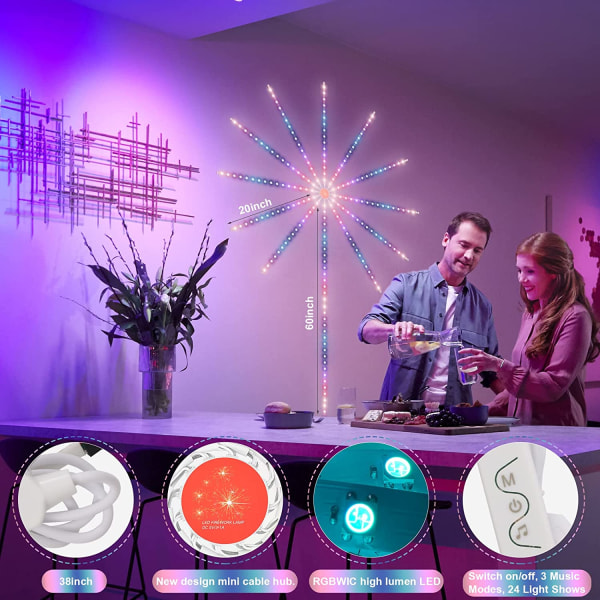 Lampor LED Strip Musik Färgbyte fjärrkontroll colorful 11 pcs