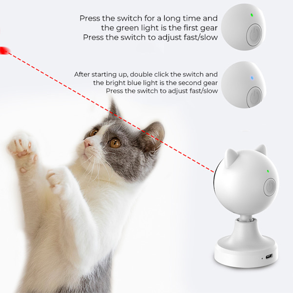 Automatisk kattelegetøj Interactive Smart Teasing Pet LED-laser white 65*110mm