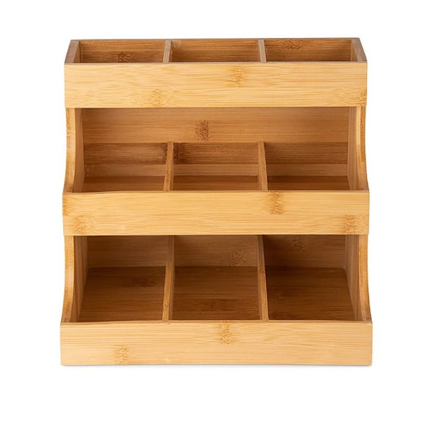 Kaffe Tepose Organizer Opbevaring 3 Lags Holder Opbevaringsstativ Tepose Display Box Træ Te Box 1pc