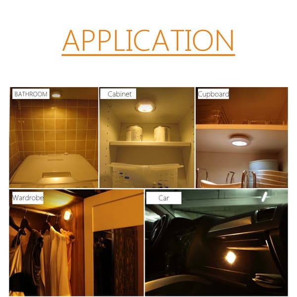 Fjernbetjening Skab Lampe LED Lys 6Pcs Light with 1Pc Controller