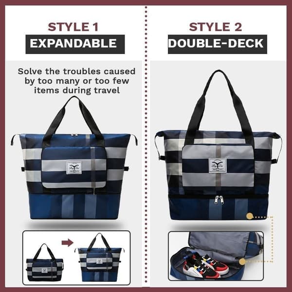Vattentät hopfällbar högkapacitets väska 24" darkblue