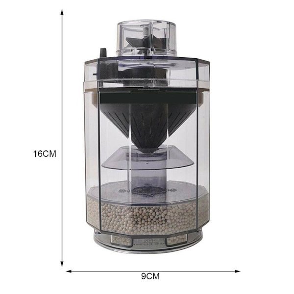 Fuldautomatisk sugeopsamler til fiskeafføring gray 16x9x9 cm