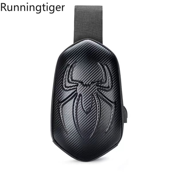 USB laddning Crossbody Unisex Running Chest Bag black texture