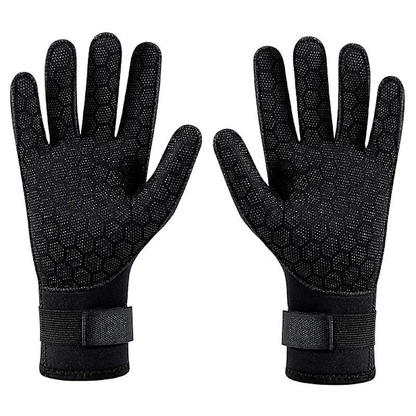 Neopren Dykning Vinter Uppvärmda Handskar än Kvinnor Dykare Våtdräkt Snorkling Kanotpaddling Black L