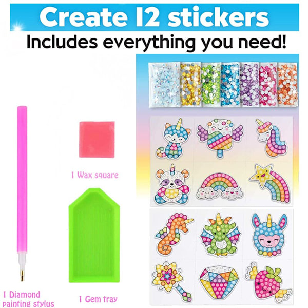 Diamond painting Luo 12 tarraa tee-se-itse taidekäsitöitä unicorn 12pcs