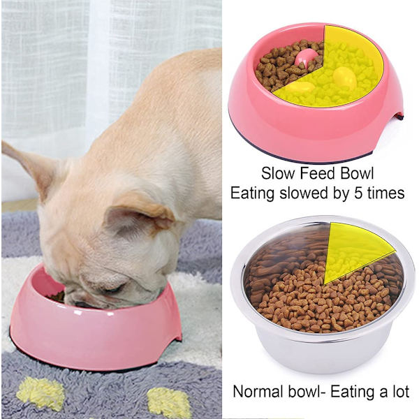 Anti-gulping Interactive Dog Bowl Slow Feeder green 19.3*18*4.5cm