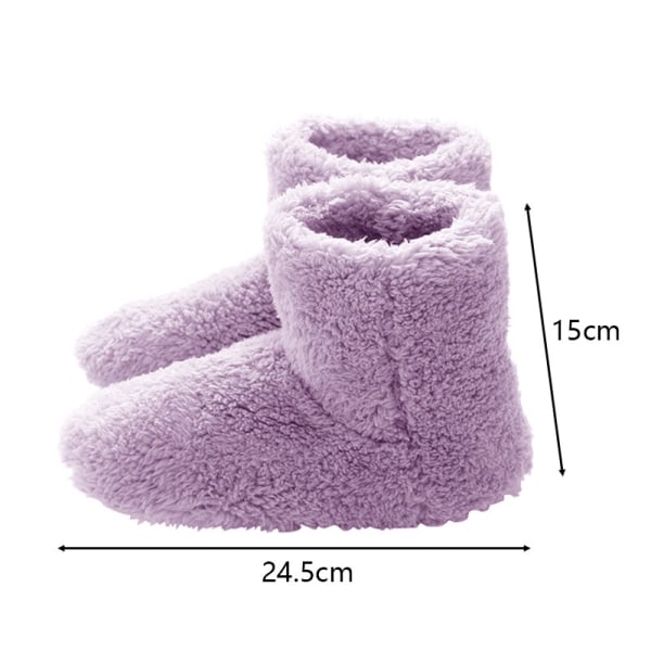 USB elektriska varma skor Uppladdningsbara tvättbara plyschskor pink 24.5*15cm