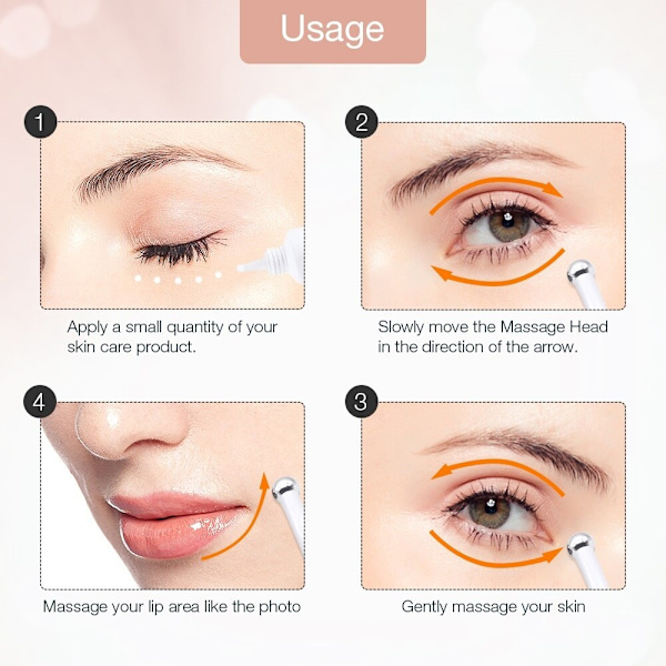 Mini Portable Electric Eye Massage Pen Anti Eye Bag Wrinkle white