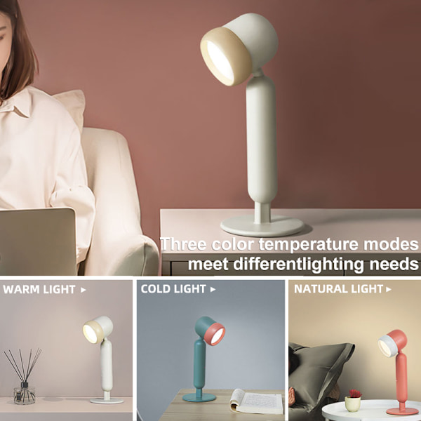 LED skrivebordslamper 3 farver Trinløst dæmpbart natlys USB red 12.2*12.2*32cm