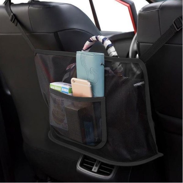 Bil Net Pocket Handväska Bilförvaring Mellan Seat Förvaring pure black 40cm * 11.5cm * 26cm