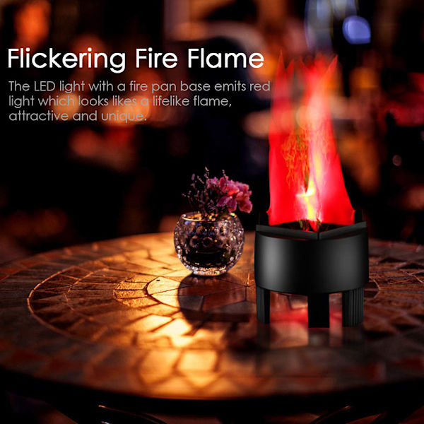 Simulerad 3D Fire Flame Lighting Hängande Fire Pit Lamp red 1pc