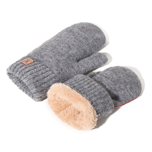 Dobbeltlagshandsker Plus Velvet Thickening Herrehandsker udendørs dark gray 22*10cm